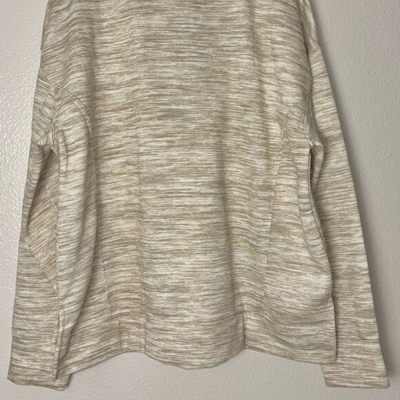 Lularoe Rise Sweatshirt Size Large Tan Persistent Half Zip Pull Over Fleece - Picture 15 of 16